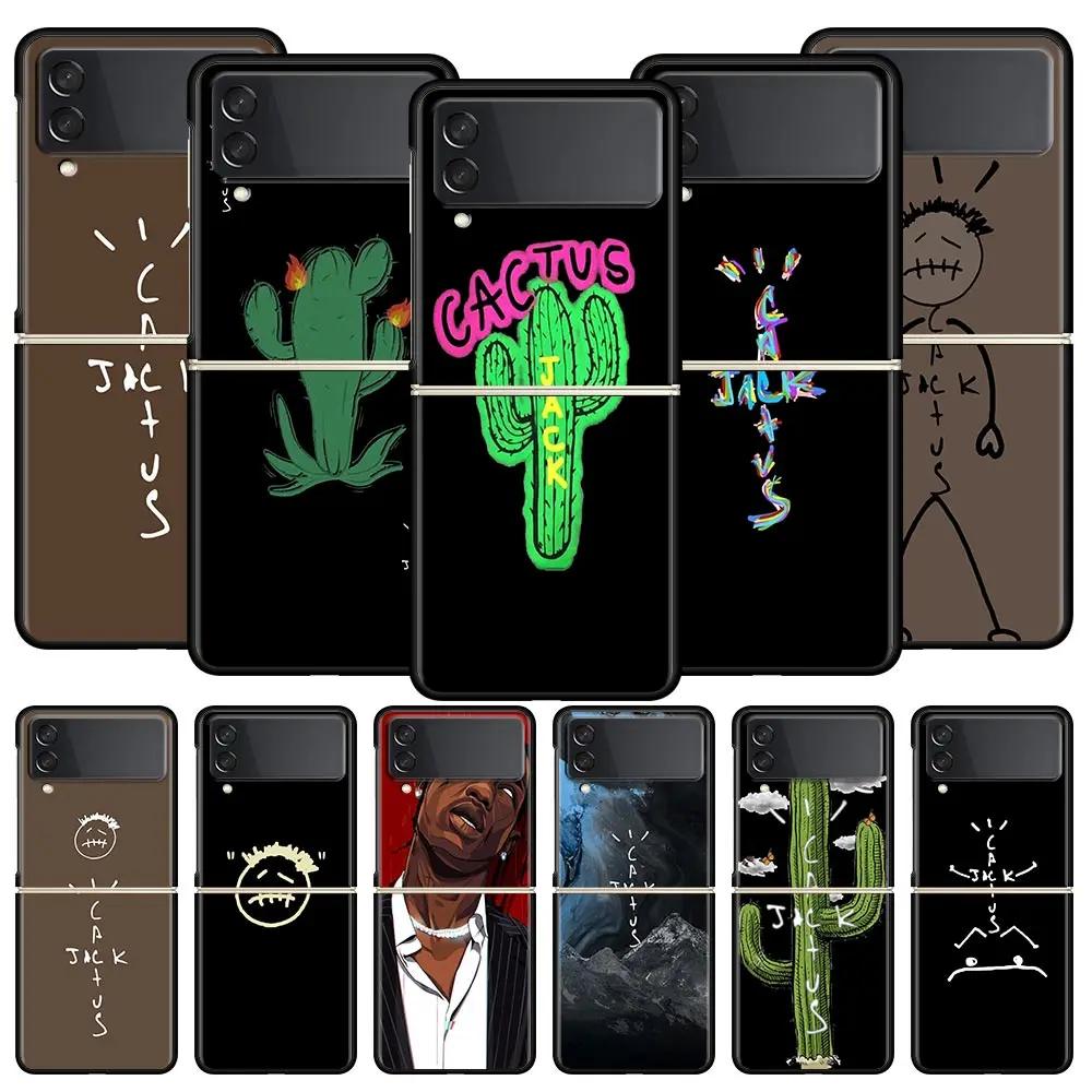 Astroworld Travis Scott Phone Case for Samsung Galaxy Z Flip 3 4 5 Black Folding Mobile Shell Hard PC Coque Protect Cover