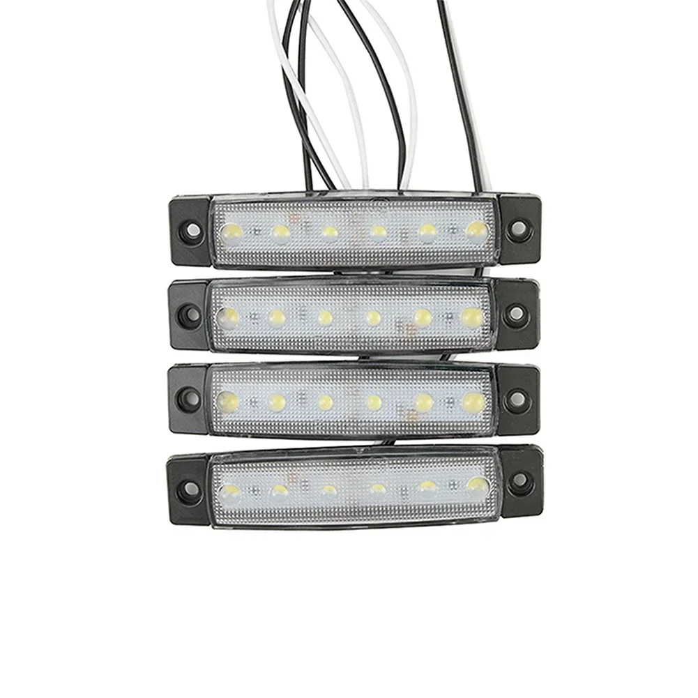 4 Pcs Led Strip Light Cool Courtesy Lights DC 12-24V Marine Grade Utility White 3.8 X 0.8 X 0.4 Inch 6 LED Durable