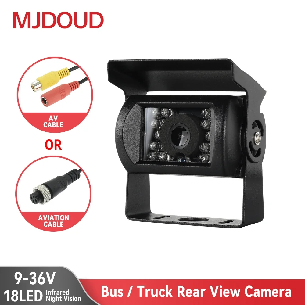 MJDOUD Truck Rear View Camera for Bus Paking Car 12-24V 18 LED Infrared Night Vision Waterproof Reversing Camera for Monitor