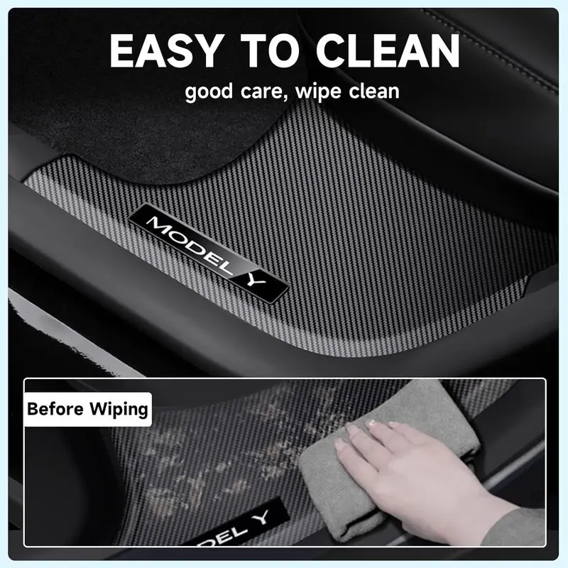 

For Tesla Model Y Juniper 2025 2026 Front Rear Door Sill Guard Anti Scratch Dirt Resistant Threshold Strips Interior Accessories