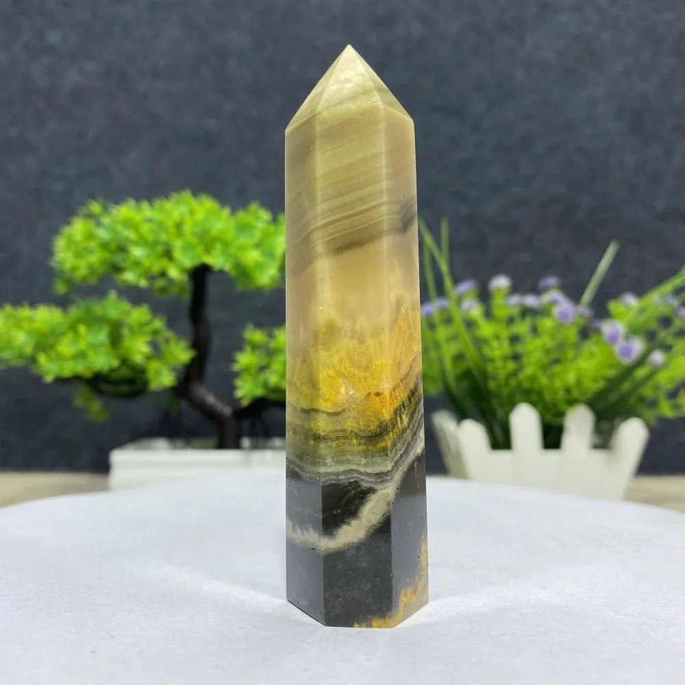 Natural Crystal Bumblebee   Jasper Tower Quartz Wand Mineral Specimen Rare Gem Chakra For Healing  Home Decoration Gift Stone