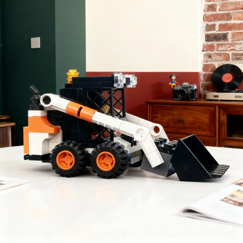 110pcs MOC City Construction Bobcat Skid Steer Mini Loader Model Building Blocks Toy Construction Christmas Gift Idea Brick Kids
