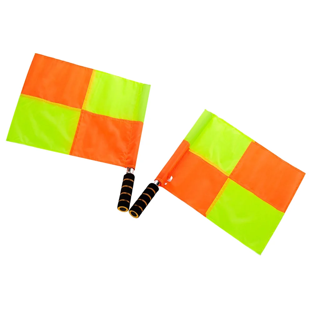 

2pcs Match Referee Flag Hand Waterproof Signal Flags Fluorescent Flag (Yellow) waving flag Hand Signal flag