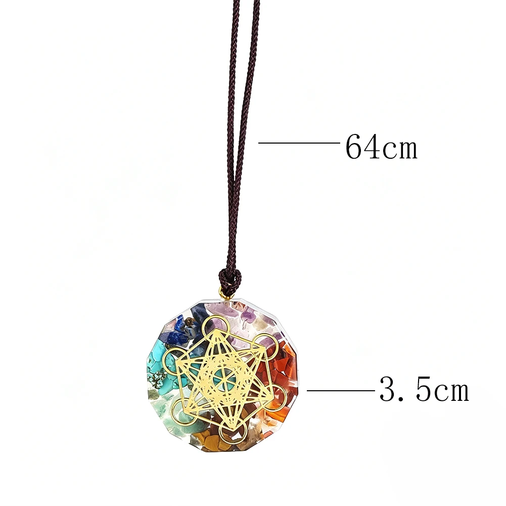 7 Chakra Metatron-Würfel Orgon-Halskette Steinset Natürlicher Kristall Energiestein Meditation Heilungs-Kraftbox Spirituelles Geschenk – Detail 5