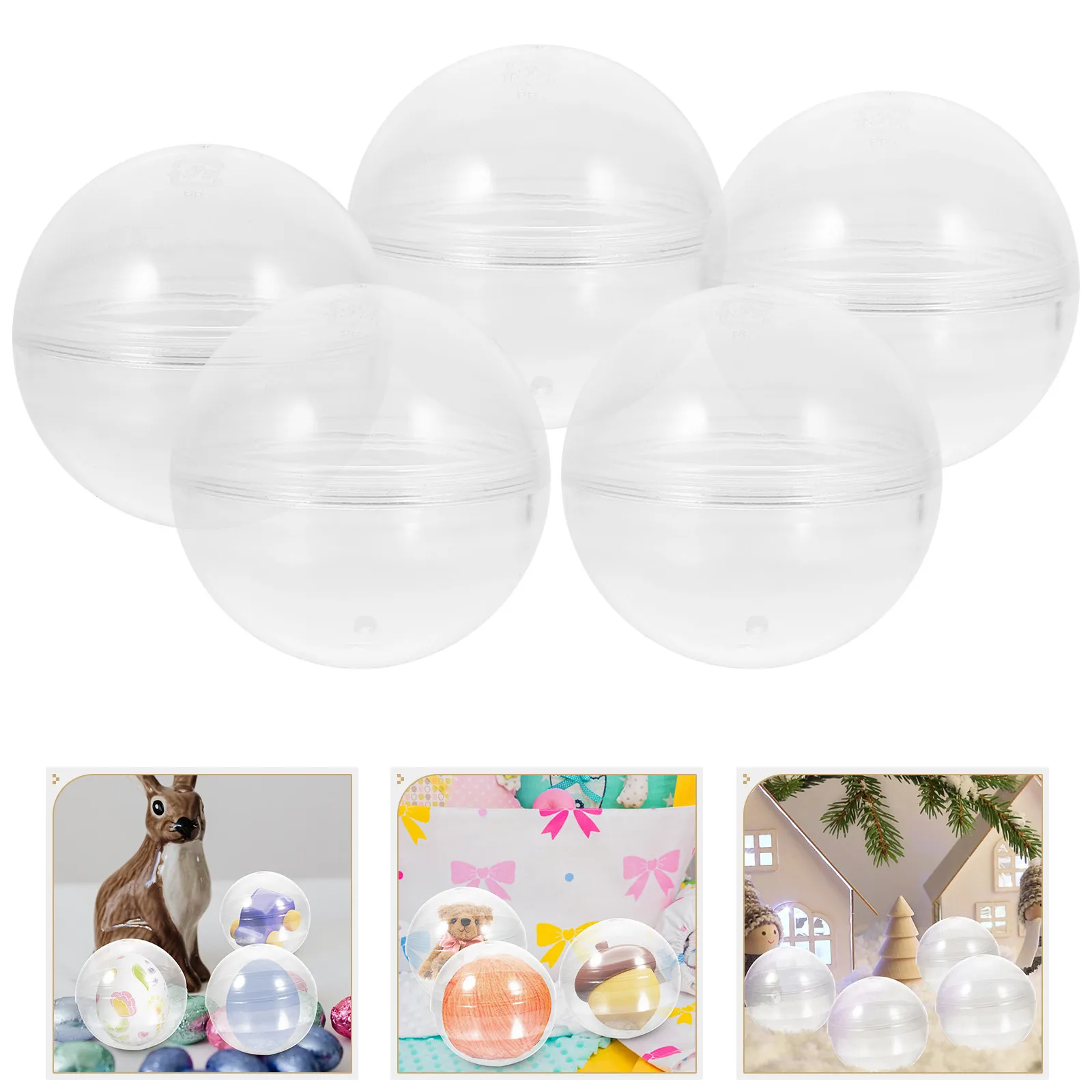 10Pcs Plastic Vending Machine Fillable Balls Empty Round Candy Storage Container Multi-Function Party Favor Gift