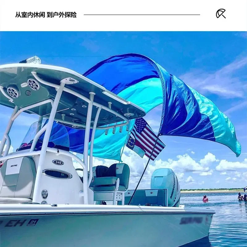 Portable Nylon Beach Shade Sail, Thin Light Sun Protection Canopy for Seaside Outdoor Leisure