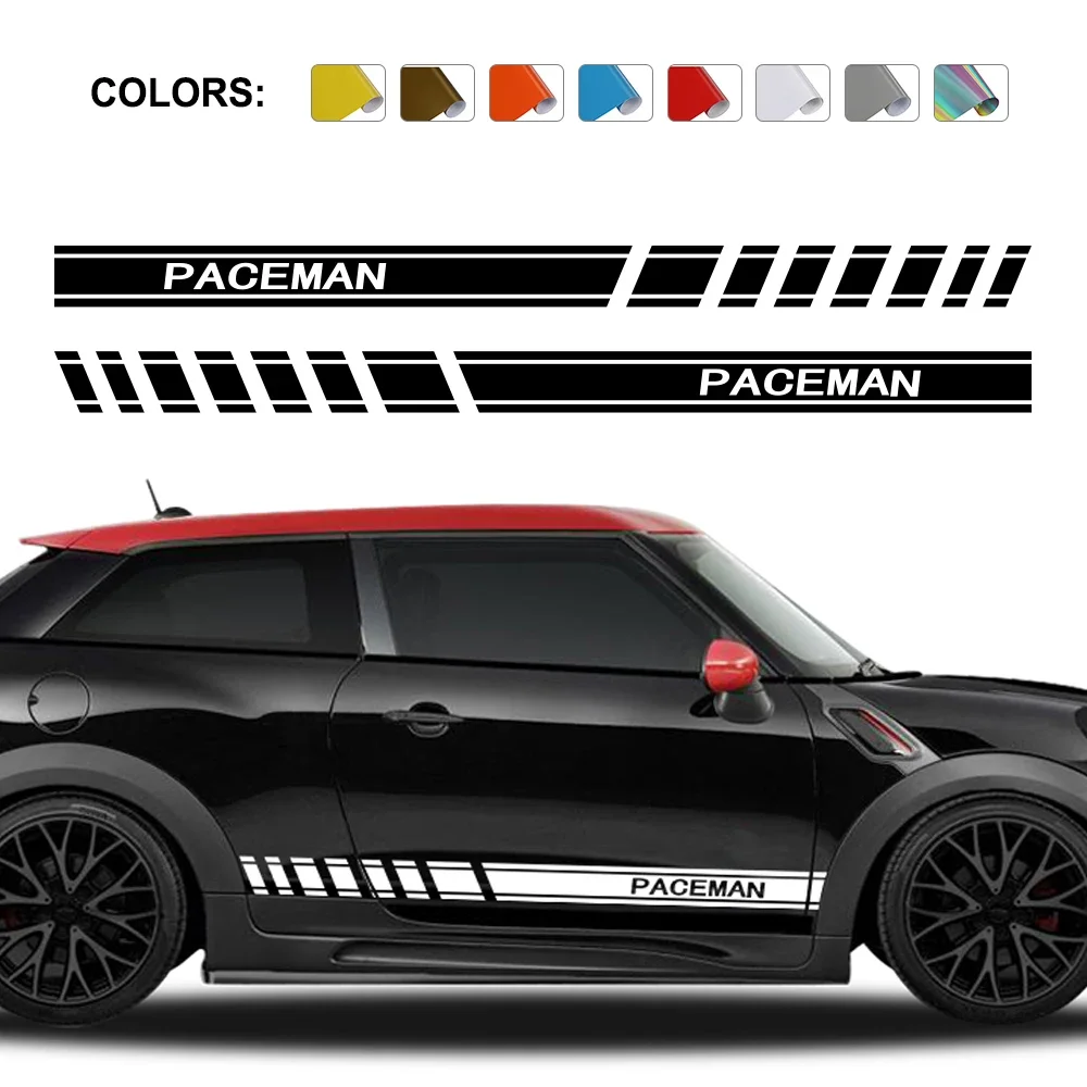 Car Door Side Stickers For MINI Cooper S JCW Paceman R61 One Coupe D Works All4 Stripes Decor Decal Auto Para Tuning Accessories