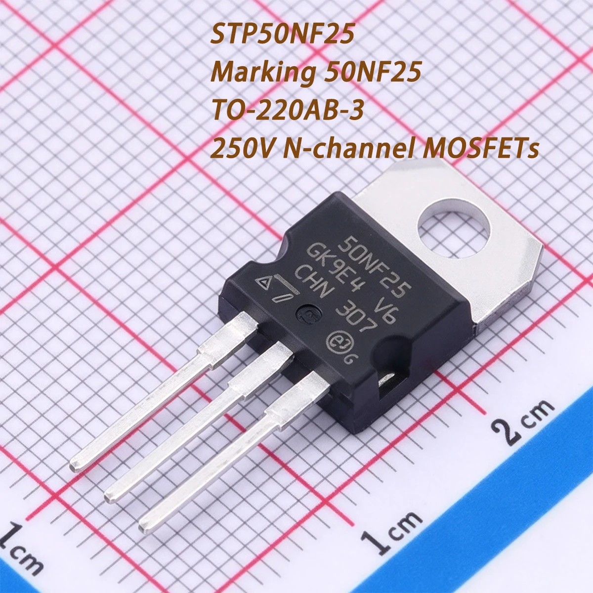 2PCS STP50NF25 Marking 50NF25 TO-220AB-3 250V 45A 160W 69mΩ 0.069Ω ohms N-channel NEW Original Field-Effect Transistor MOSFETs