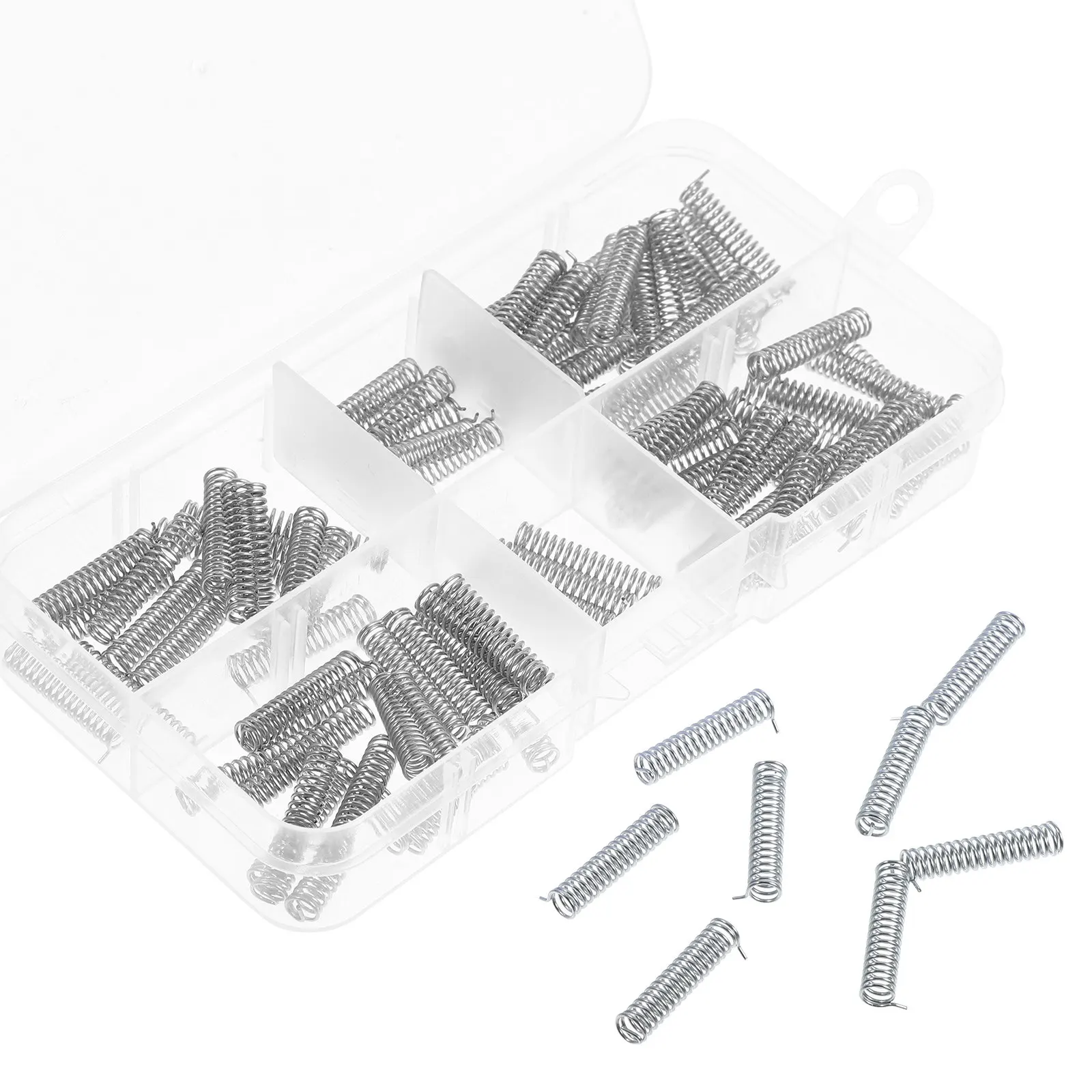 100Pcs Mechanical Compression Springs Mini Stainless Steel Small Springs for DIY Repairs Curtain Door