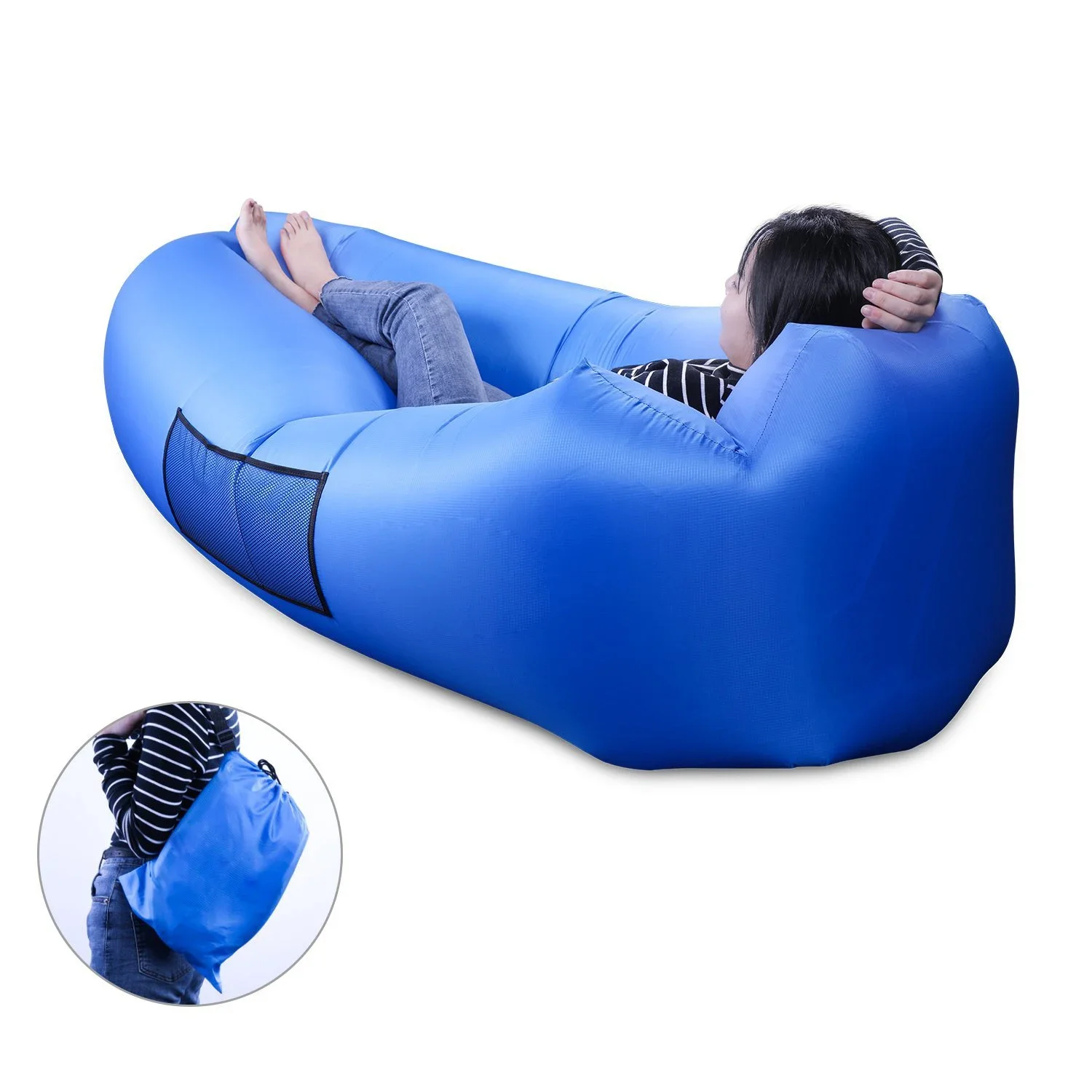 2026 2026 Camping & Barbecue Party & Self-driving Tour & Beach Inflatable Lounger Chair Portable Air Sofa Bed Camping Sleeping P