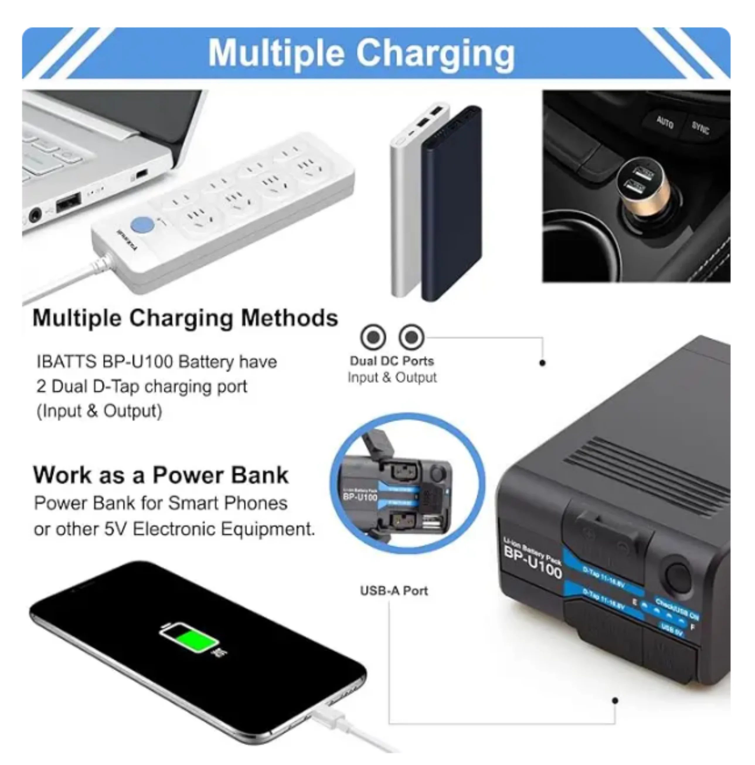 For Sony BP Series Camera Replace BP-U30 U60 U65 U90 Battery New BP-U100 14.4V 6800mAh Rechargeable Lithium Ion Batteries