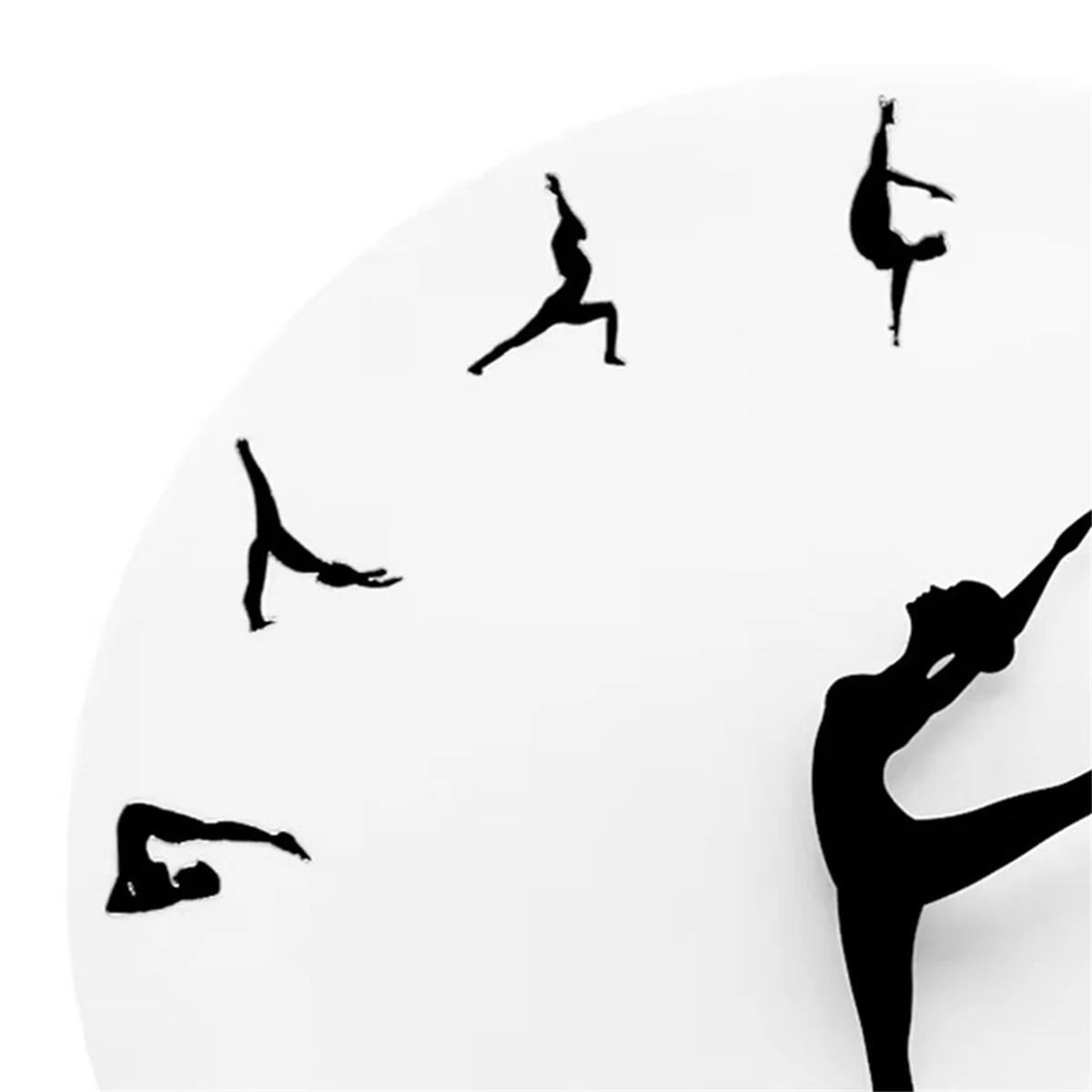 T88C 魅力的なヨガダンサーの壁時計、ベビールームの装飾、モダンな壁時計、ダンサーの壁俳優の装飾時計