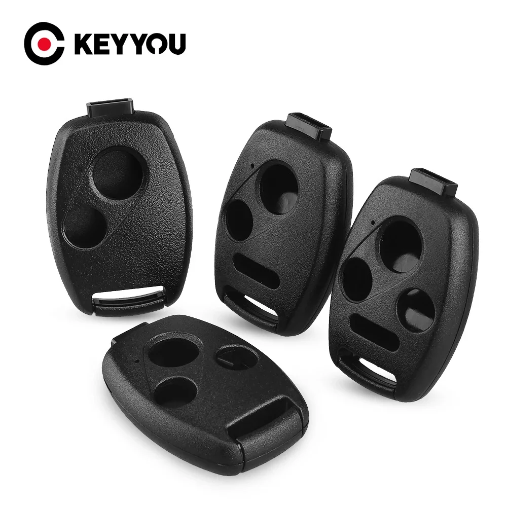 KEYYOU For Honda Accord Civic CRV Pilot Fit Insight Ridgeline 2007 - 2013 2/3/4 Buttons Remote Car Key Case Shell