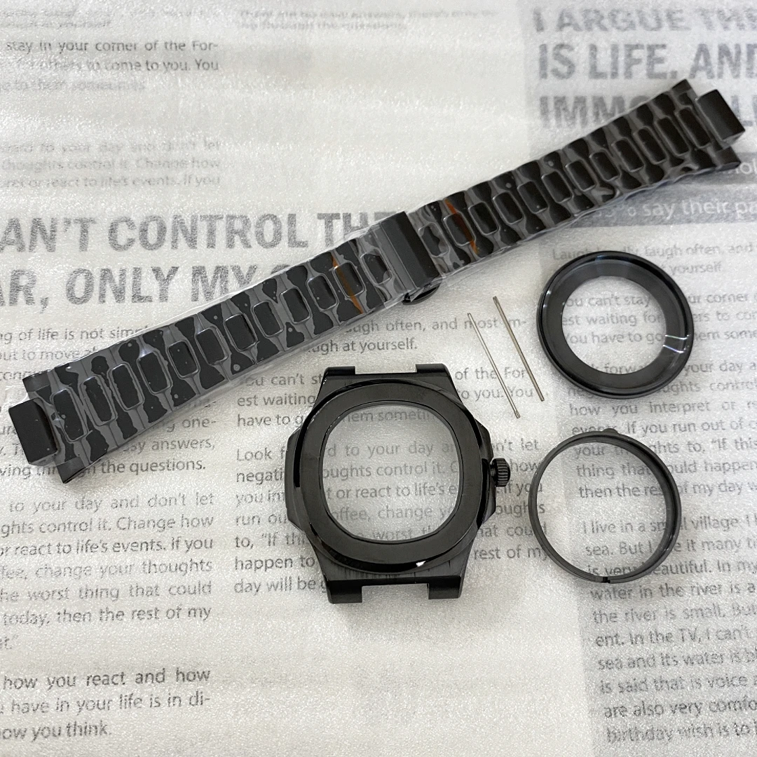 حافظة ساعة 41 ملم وحزام ساعة على طراز نوتيلوس إكسسوارات ساعة زجاجية من الياقوت مناسبة لحركات NH35 NH38 NH70