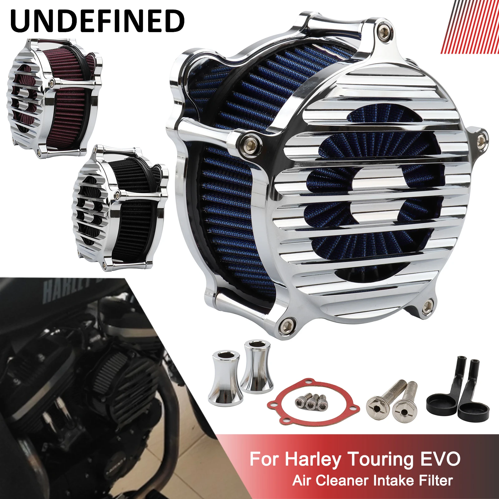 

Air Filters Kit For Harley Softail Touring Dyna FXR EVO Twin Cam Black Air Cleaner Intake Filter Motorcycle Turbine Aluminum