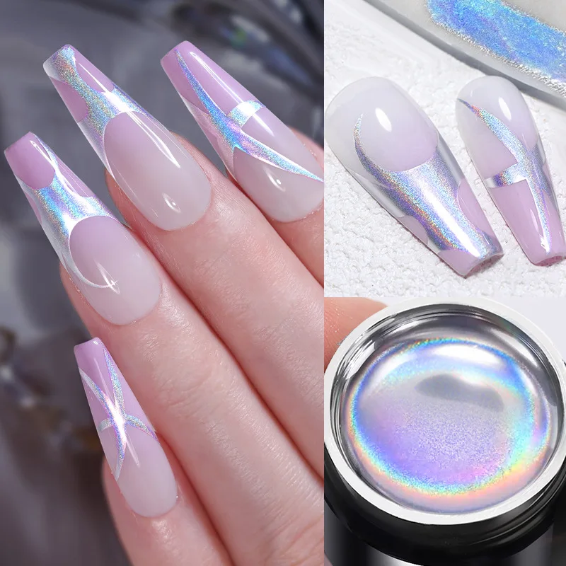 BORN PRETTY laser mirror nail polish glue high density hook embellishment metal silver wearing nail hand-painted glue