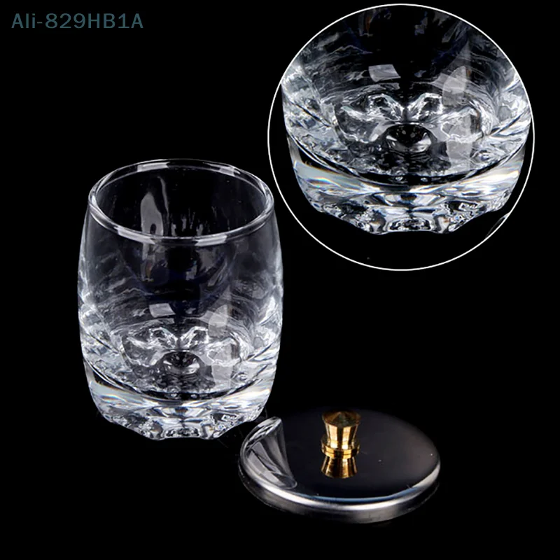 Vaso de cristal para uñas, recipiente de acrílico líquido, plato transparente, recipiente para polvo de uñas, herramientas de equipo