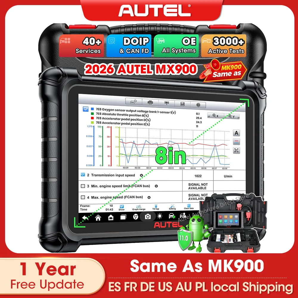 Image of Autel MaxiCheck MX900 Auto-Diagnose-Scan-Tool CAN FD DoIP 8-Zoll-bidirektionaler OBD2-Scanner OE Alle Systeme Diagnose PK MK900