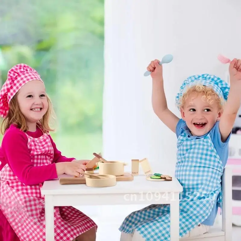 1Set Montessori Holz Spielzeug Küche Freies Haus Spielzeug BPA Pretend Utensilien Geschenk Frühen Kochen ​ Simulations-Bildungsgerät für Kinder