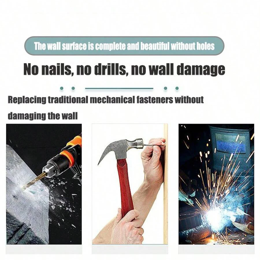 กาวติดแน่นแบบไม่ต้องใช้ตะปู - กาวติดแน่นสำหรับผนัง โลหะ กระจก กระเบื้อง กันน้ำ ไม่ต้องเจาะ ซ่อมแซมบ้าน