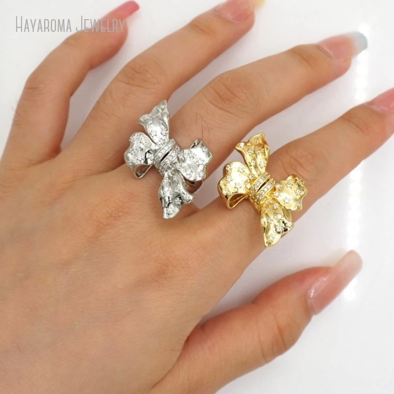 

10Pcs Wholesale Metal Bowknot Copper Ring RM51007