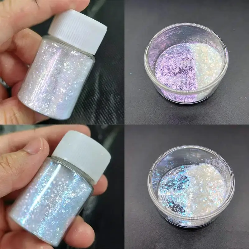 1 Bottle Nail Glitter Mica Powder Super Shiny Golden White Mica Pearl Powder DIY Jewelry&Eyeshadow&Soap Making Dye Pigment