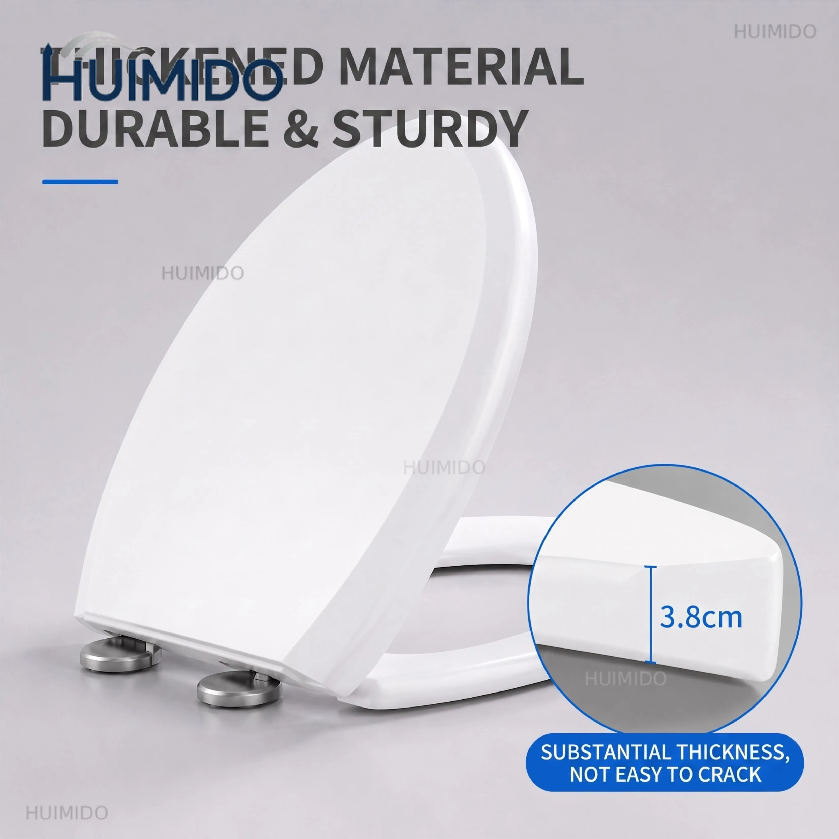 V Shape Soft Close Toilet Seat Quick Release One Button Removable PP Material Anti-Break Standard Toilet Lid Easy Clean Mount