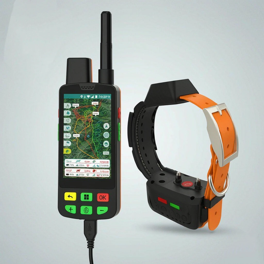 ESEEK Professional Dog Training GPS Collar: 9-Level Adjustable Stimulation + Geo-Fence Alarm & 15KM Long Range VHF Signal