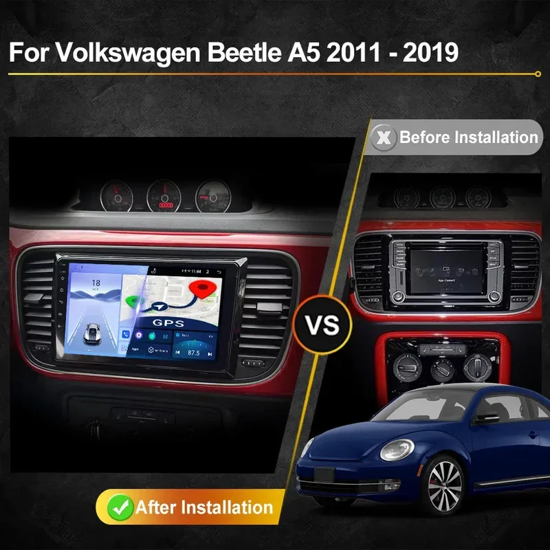 For VW Volkswagen Beetle A5 2011 - 2019 Car Radio Android Automotive Multimedia Player Navigation GPS Carplay Screen Auto Stereo