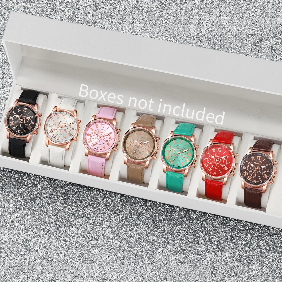 7PCS/Set Women Watches Fashion Quartz Wristwatches Simple Ladies Clock Gift Relogios Feminino（Without Box）