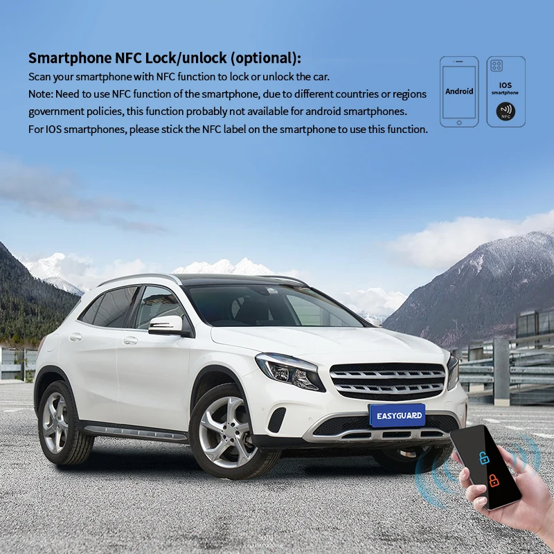 EASYGUARD CANBUS PKE Remote Starter With Smartphone APP Control For Mercedes A Class,CLA,GLE,GLA,GLS,ML,GL With OEM Start Button