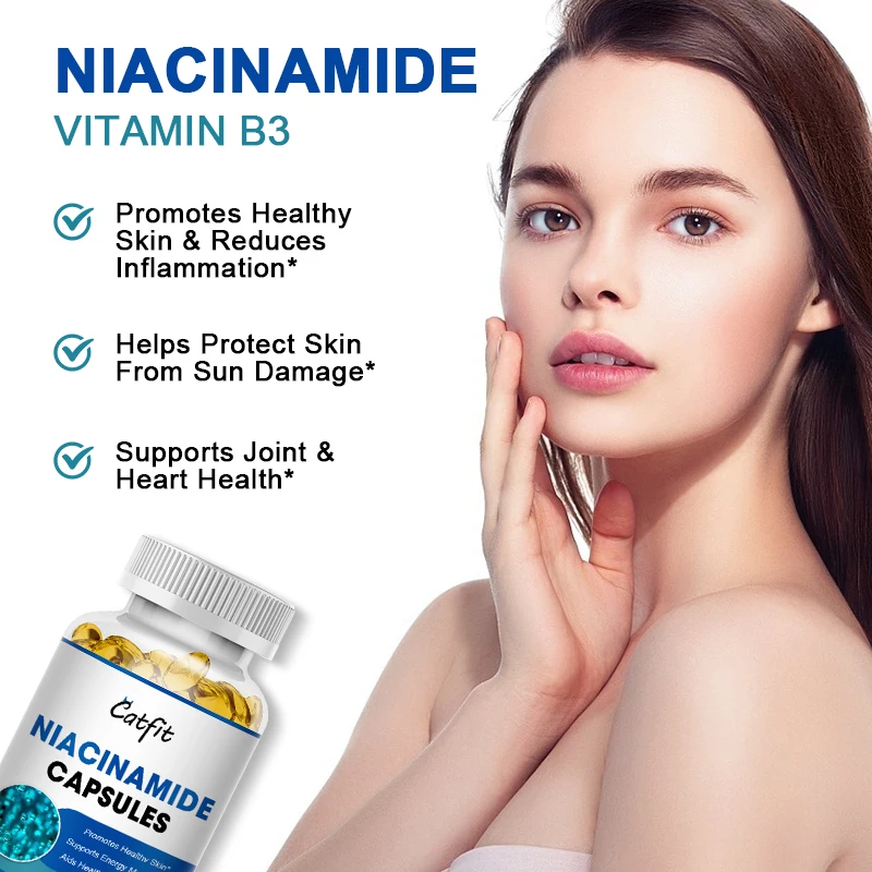 Oral Vitamin B3 Nicotinamide Capsules Skin Cell Health Relieve Rough and Cracked Skin Support Skin Dull