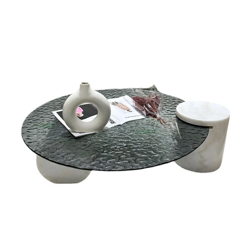 Coffee table, living room minimalist glass sintered stone table, modern coffee table, cream-style small apartment, new square co