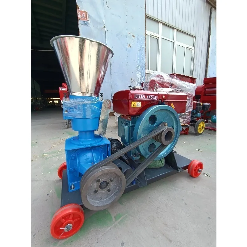 Weiwei Poultry Chicken Farming Animal Food Pellet Machine Poultry Cattle Pig Feed Pressing Pellets Pelletizer Making D iesel