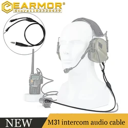 EARMOR Tactical Headset Adapter Wireless Intercom Audio Cable Military Communication Microphone Kit Tactical Headset Accessories