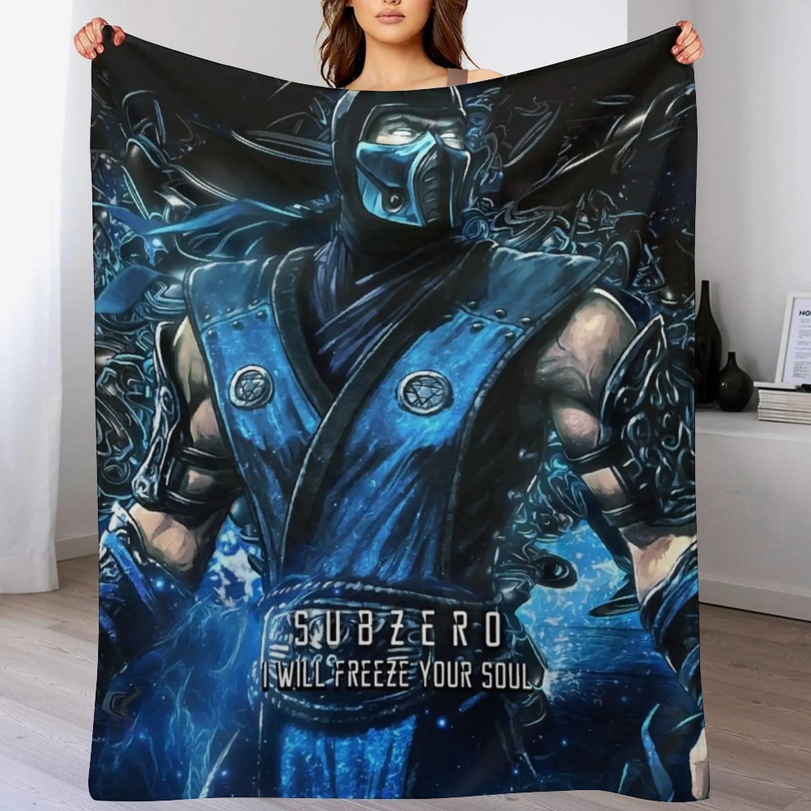 Mortal Kombat subzero Throw Blanket Luxury Brand Softest For Sofa Thin cosplay anime Blankets