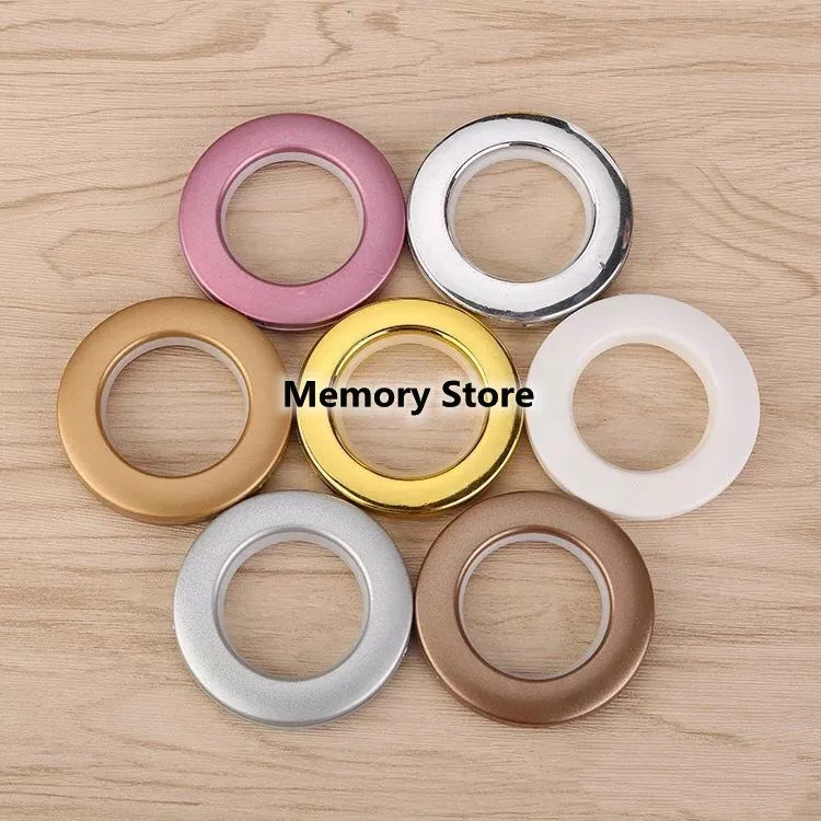 80PCS/LOT High Quality Home Decor Curtain Accessories Nine Colors Plastic Ring Eyelets For Curtain Grommet Top