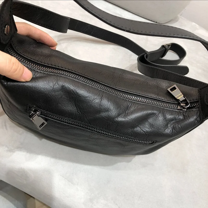 Natural Skin Saddle Design Women Handbags Solid Shoulder Bag Genuine Leather Messenger Crossbody Bags Female Cowhide Retro Purse