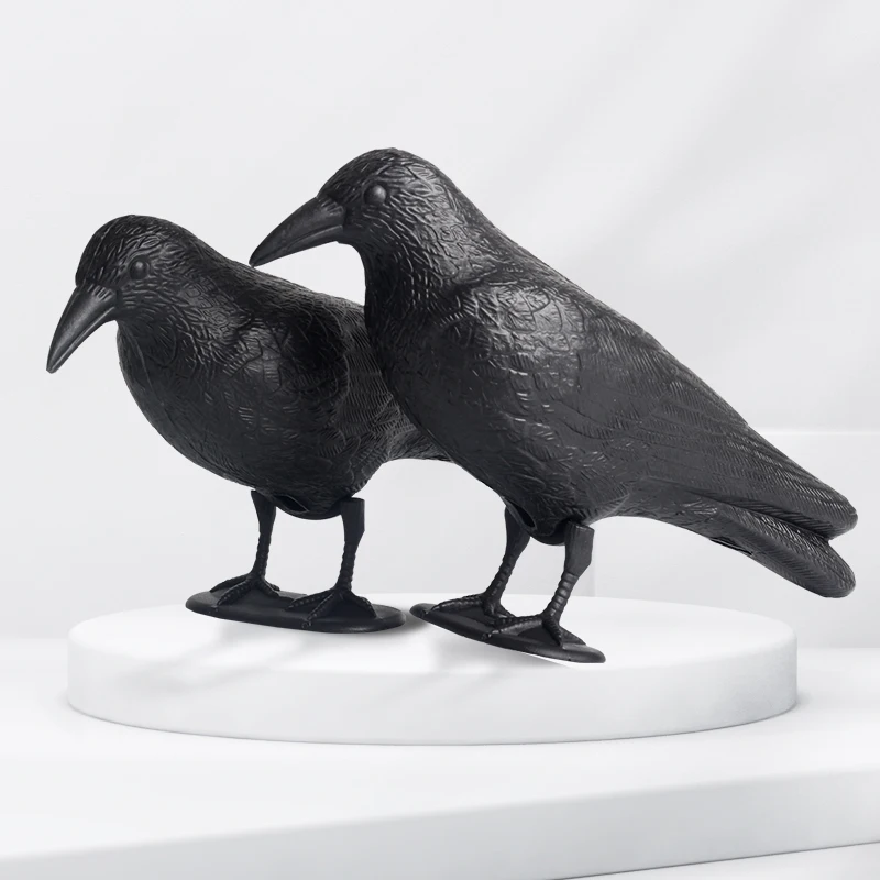 Plastic Simulation Crow Black Figurine Statue Home Desktop Decoration Halloween Decoration For Yard Garden Outdoor Courtyard solar led lawn lamp home garden atmosphere decoration grass waterproof landscape arrangement smart solar light