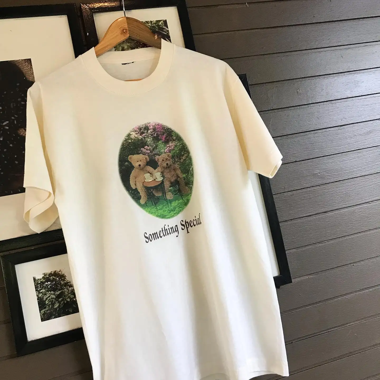 Healing Dopaamine round Neck Half Sleeve Elliptical Frame Design Summer T-Shirt Soft Breathable Cotton Unisex Minimalist Style