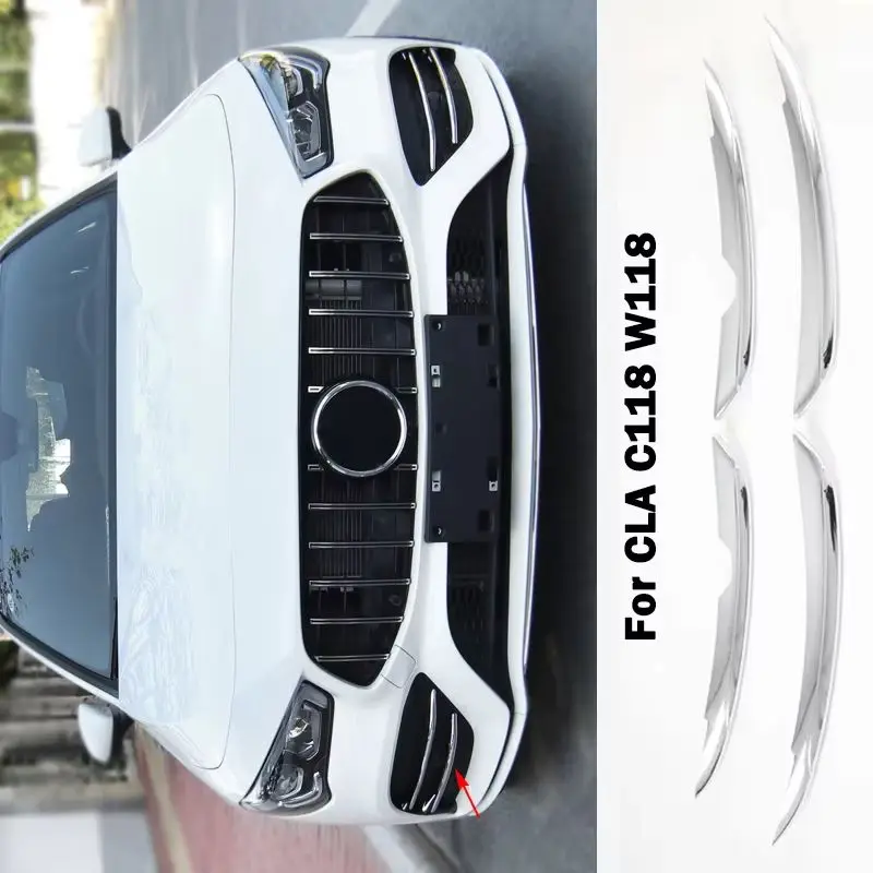 

Для Mercedes Benz CLA C118 W118 CLA200 CLA260 CLA220d полоски передних противотуманных фар воздухозаборник хромированная накладка накладка бампер решетка