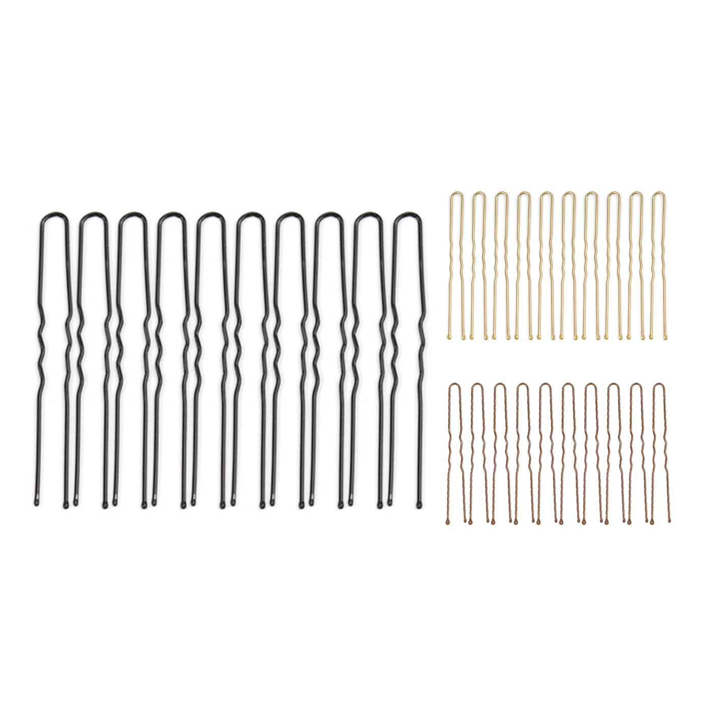 50Pcs 2.4 Inch Black /Brown/Golden U Shaped Hair Pins for Women Girls Bun Hair Bobby Pins Hair Styling Tool