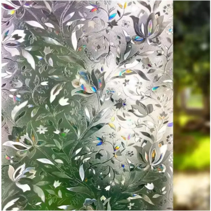 Static Cling Matte Frosted Window Film, Anti-Peep Privacy Glass Window Film Light Translucent Non See Through Window Sticker for