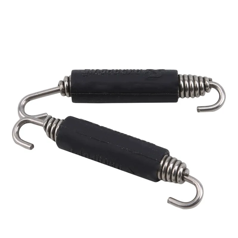2PCS Durable Hard Modified Stainless Steel Mini Lengthen Practical Vehicle Exhaust Pipe Thicken Universal Spring Hook Motorcycle