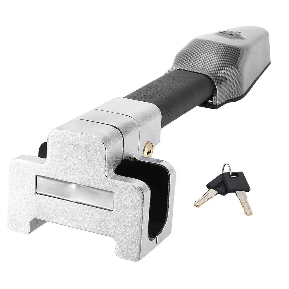 Car T-Shape Steering Wheel Alarm Lock Universal Vehicle Anti-Theft Lock Car Front Security Lock