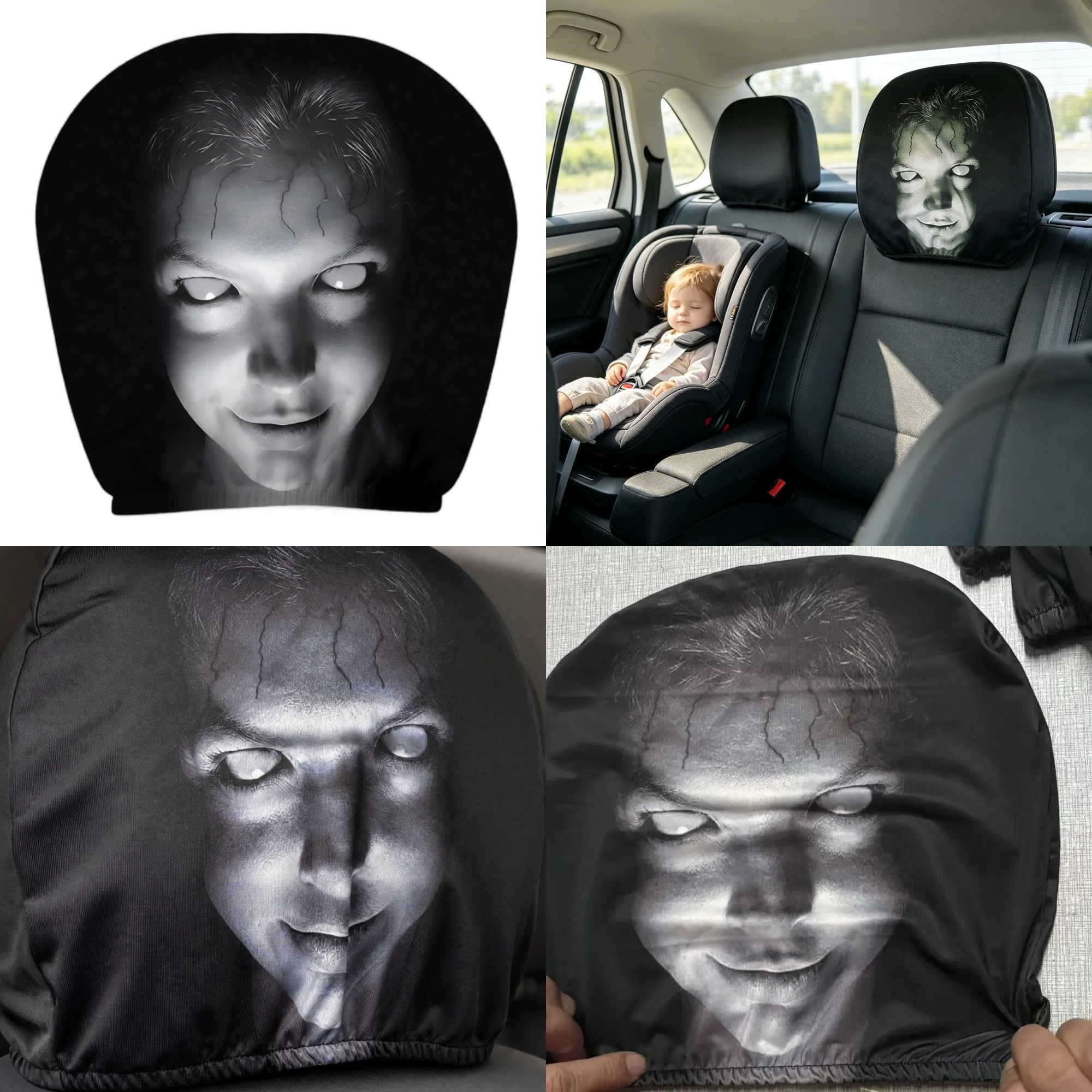 1-5PCS Car Headrest Funny Cover Accessories Interior Gadgets Decor Styling Ideas Seat Covers Vehicle Supplies Automobiles Parts