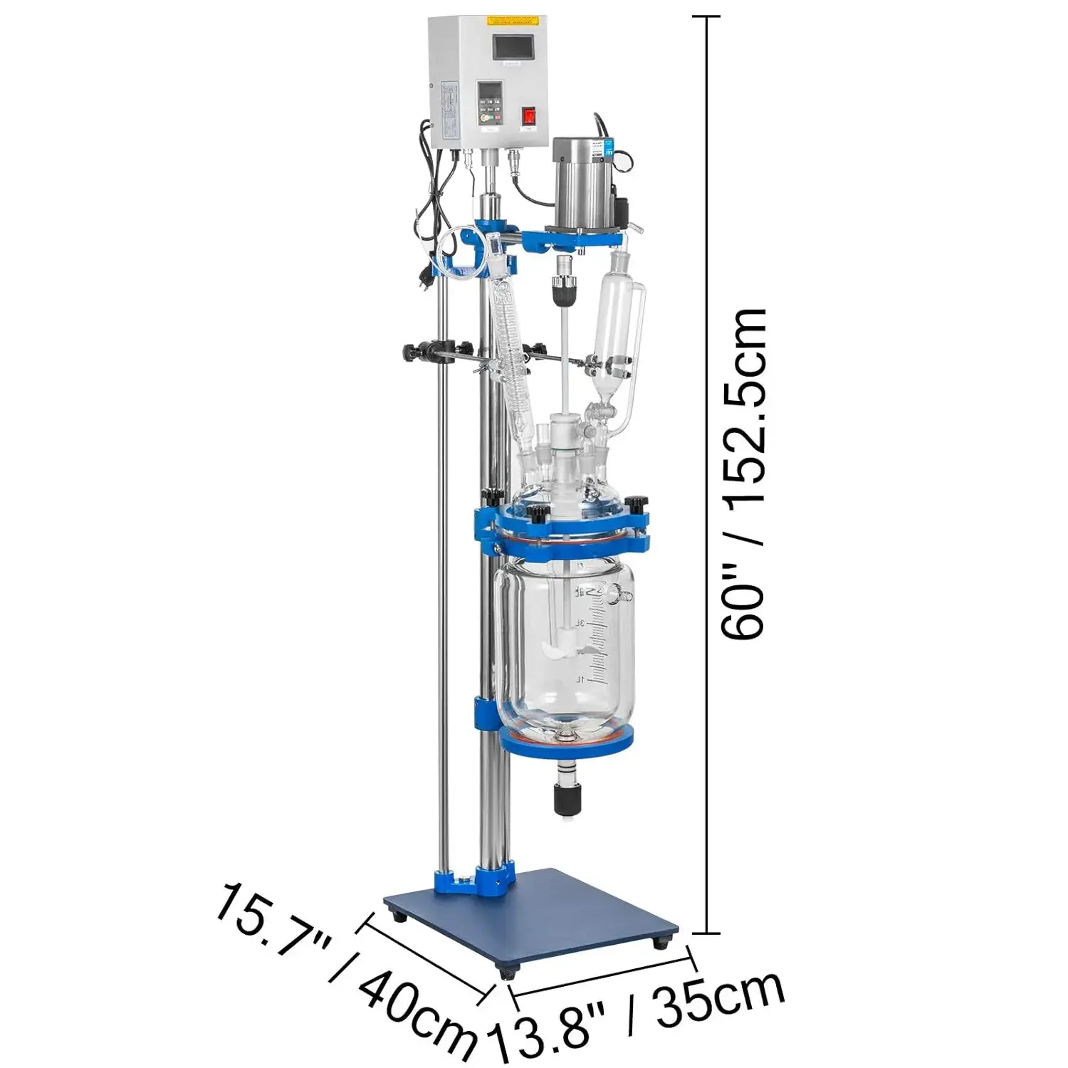 Jacketed Reactor 5L Laboratory Glass Reactor, Jacketed Glass Reactor, Chemical Reaction Vessel, Lab Jacketed Reactor, Reaction