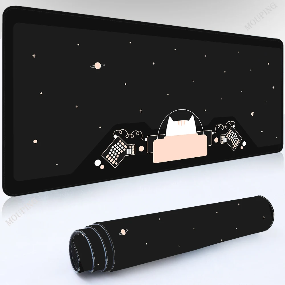 

Mouse Pad Black Kawaii Gaming Pad on The Table Setup Gamer Accessories Anime Mouse Mats Table Mat Mouse Carpet Rug Keyboard Pad