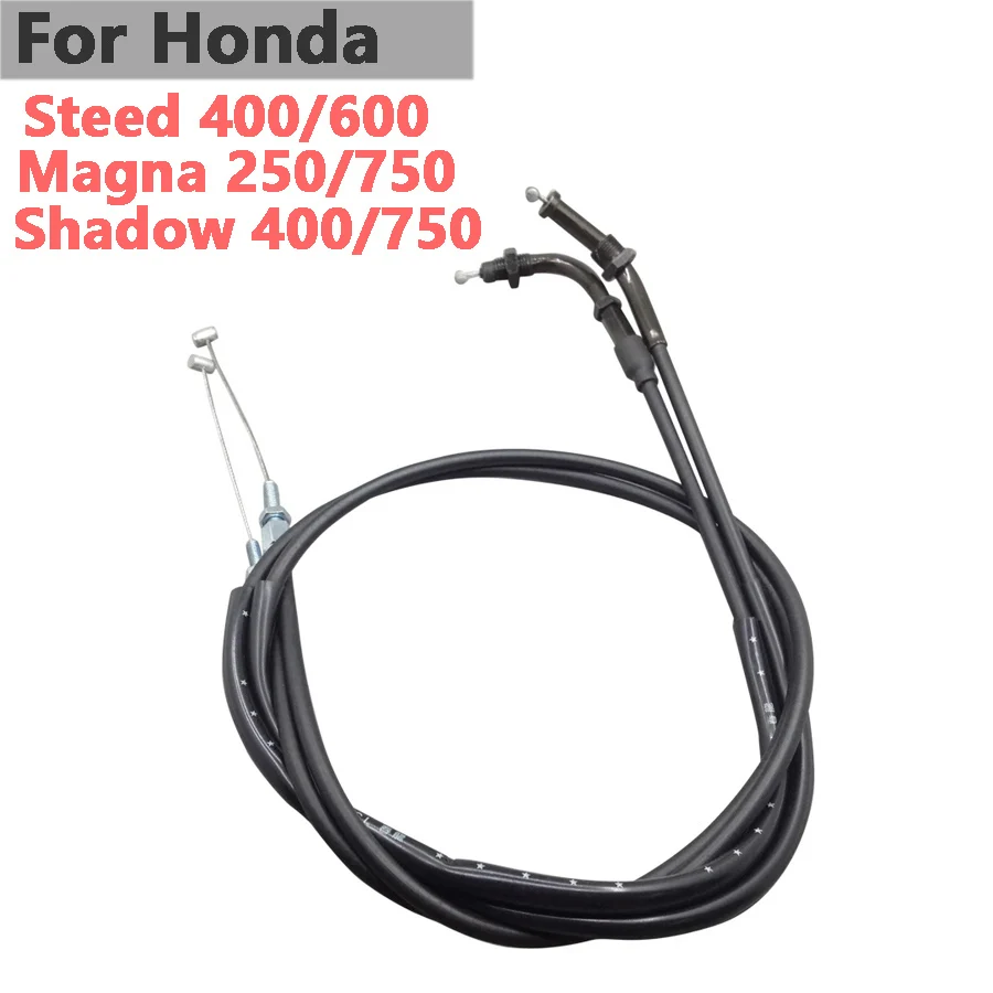 2PCS Motorcycle Throttle Cable Wire Motorbike Extended Throttle Oil Cables Line For Honda Magna 250 Shadow 400/750 Steed 400/600