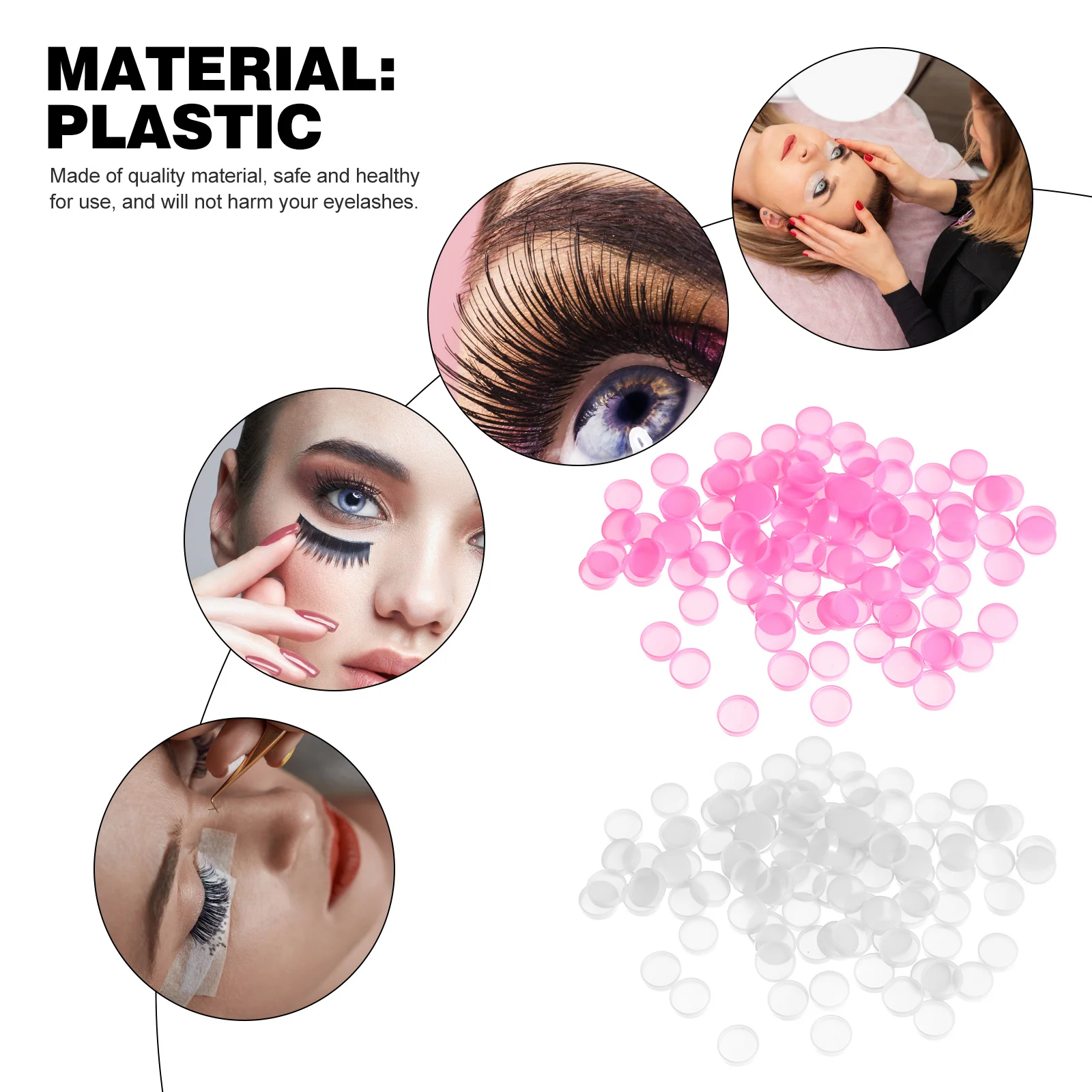 Ensemble de gobelets de colle pour cils, 200 pièces, support d'extension de cils de haute précision pour usage domestique et Salon, outil de greffage de faux cils facile à nettoyer